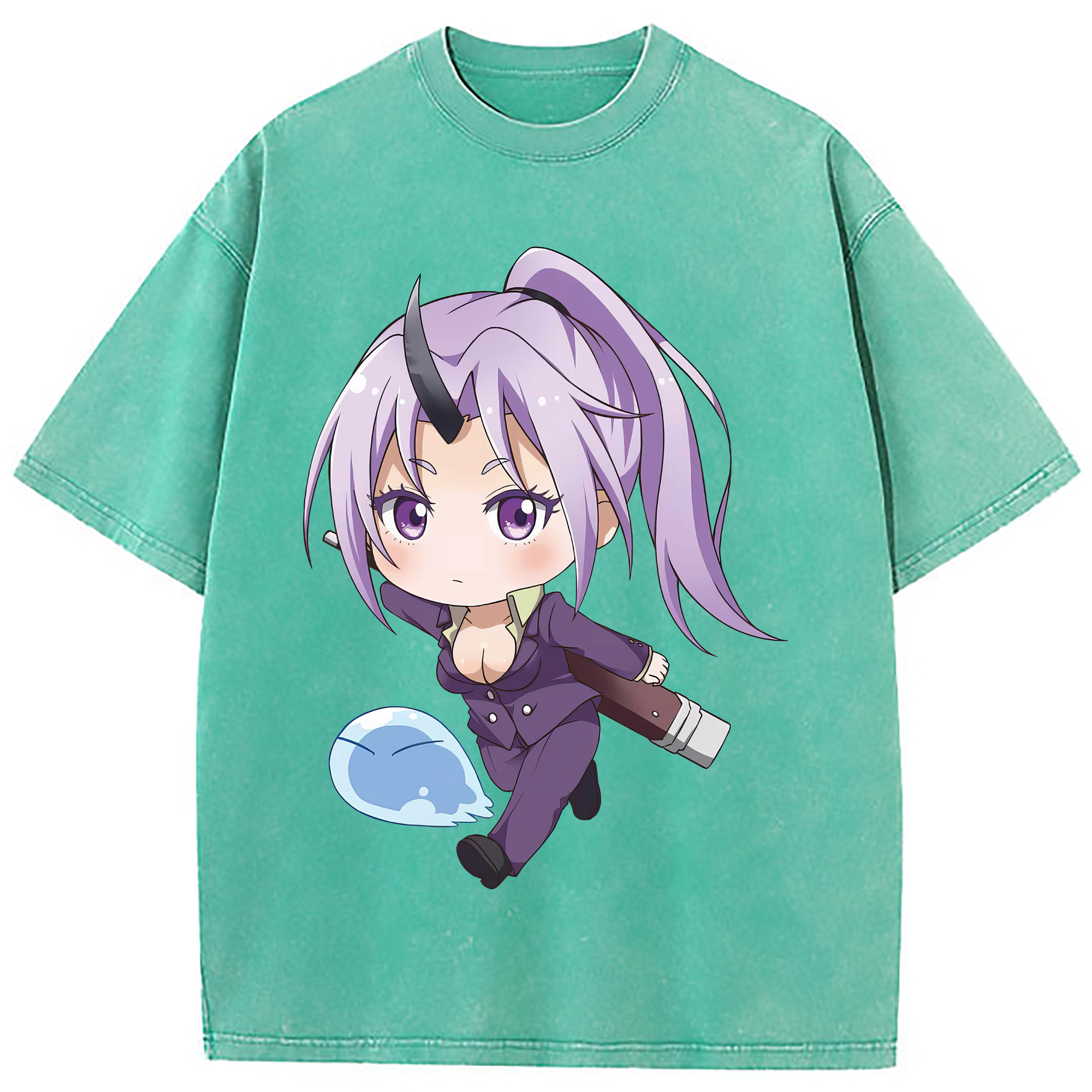 （画像用） 転スラ Regarding Reincarnated to Slime 綿100% ヴィンテージ風 半袖Tシャツ（フロントプリント）